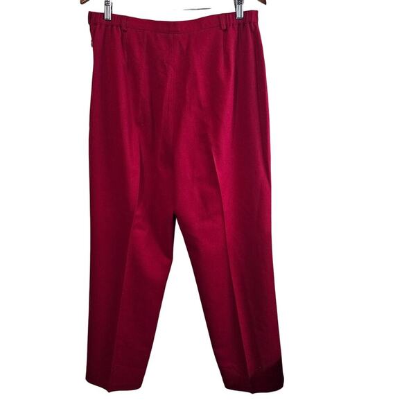 Sag Harbor Vintage Wool Pants Womens Size 16 Red High Rise 90s Retro Mod Slacks - Picture 2 of 10